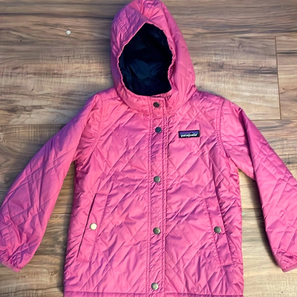 Patagonia Kids' Reversible Diamond Quilt Water Repellent Hooded Jacket